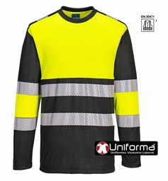 [PW312] Camiseta Negra Alta Visibilidad Manga Larga - PW312