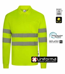[V305534] Polo Manga Larga Alta Visibilidad Poliéster Reciclado - V305534