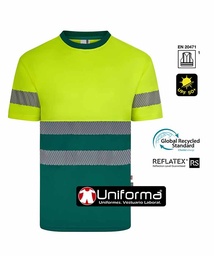 [V305633] Camiseta Bicolor Alta visibilidad Reciclada - V305633
