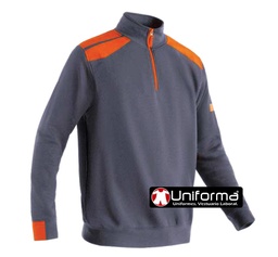[LY8413] Sudadera Bicolor de Media Cremallera - LY8413