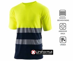 [BW1035 Tomas Bodero] Camiseta Reflectante Bandas Segmentadas bicolor - BW1035