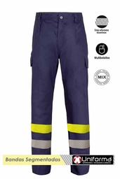 Pantalón con Bandas de Alta Visibilidad y Reflectante Gris - UN34520