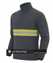 Micropolar Media Cremallera con Banda Reflectante - UN1095