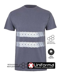 Camiseta algodón Con Reflectantes Poligonales - UN10403