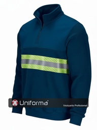 [UN1640] Jersey Polar Media Cremallera Banda Reflectante Bicolor - UN1640