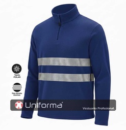 [UNFQ165U10] Micropolar Media Cremallera con Bandas Reflectantes - UNFQ165U10
