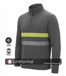 [UNFQ165U20] Micropolar Media Cremallera con Bandas Reflectantes - UNFQ165U20