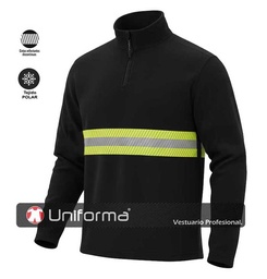 Micropolar Media Cremallera Bandas Reflectantes Bicolor - UNFQ165U50