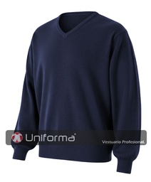 [V104] Jersey Punto Fino Cuello Pico - V104