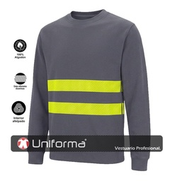 Sudadera Algodón con Bandas Alta Visibilidad Amarillas - UN3214